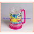 Double wall freeze cup with gel with handle